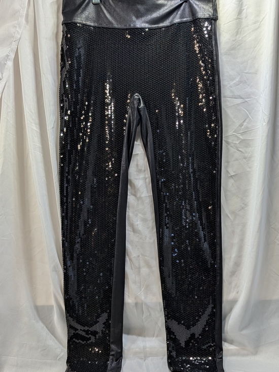 21 Saints Pants - Saints 21 Faux Leather Black Sequin Front Teen Juniors Skinny Leggings Size Med